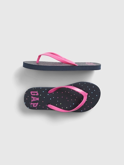 1 of 8 showing, with the color dark night of product Kids Gap Logo Heart Flip-Flops