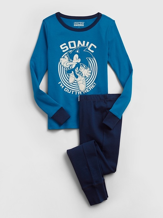 1 of 8 showing, with the color electric blue of product GapKids &#124 Sonic 100% Organic Cotton PJ Set