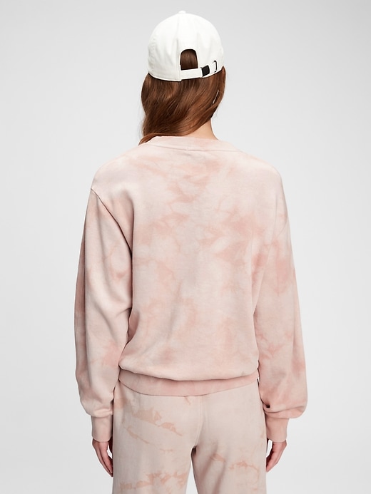 2 of 8 showing, with the color pink tie dye of product Vintage Soft Balloon Sleeve Crewneck Sweatshirt