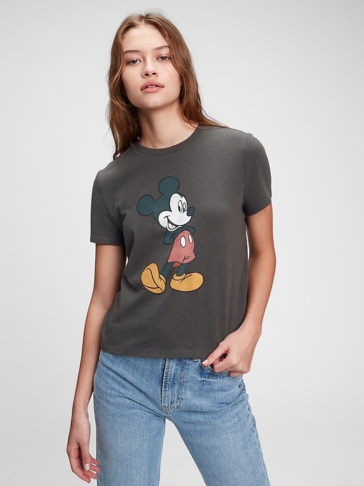 1 of 8 showing, with the color soft black of product Disney Mickey Mouse Shrunken T-Shirt