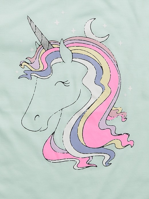 Image number 2 showing, Kids Recycled Unicorn Graphic PJ Set