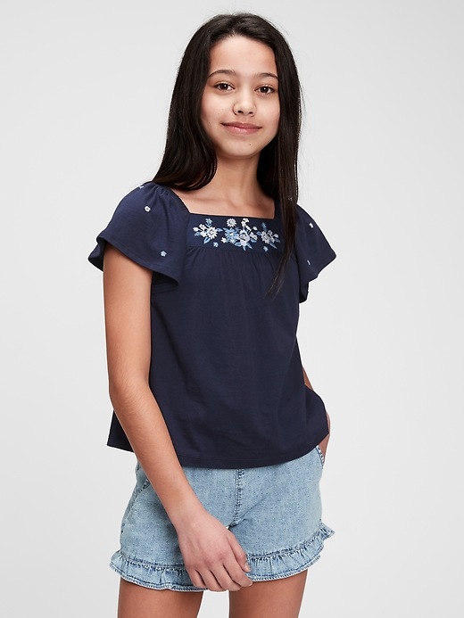 Image number 2 showing, Kids Flutter Embroidered Shirt