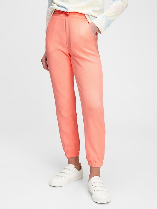 2 of 8 showing, with the color neon coral volt of product Kids Slouchy Pull-On Joggers