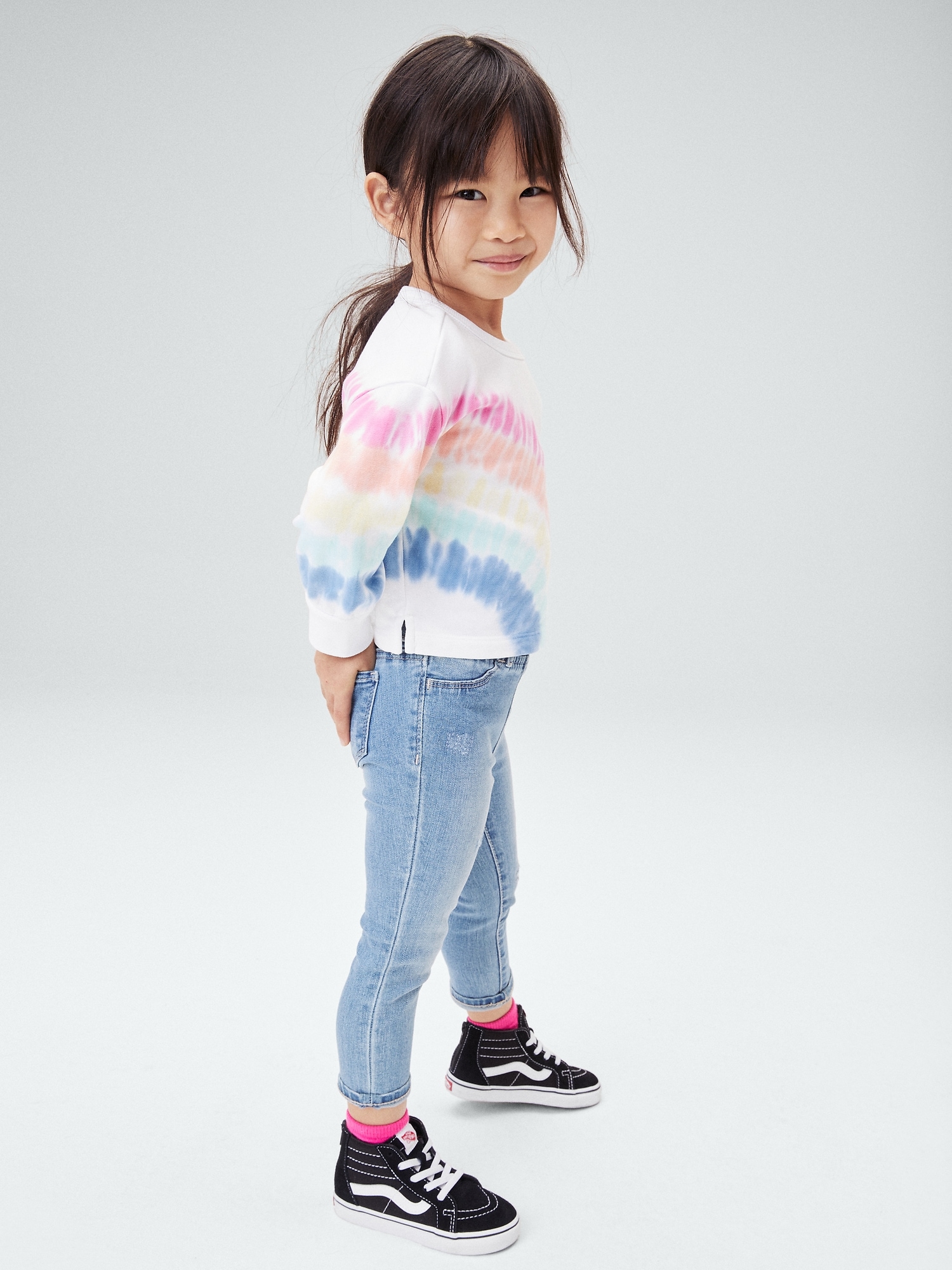 Little Girl's Pull On Denim Jegging in Emmie