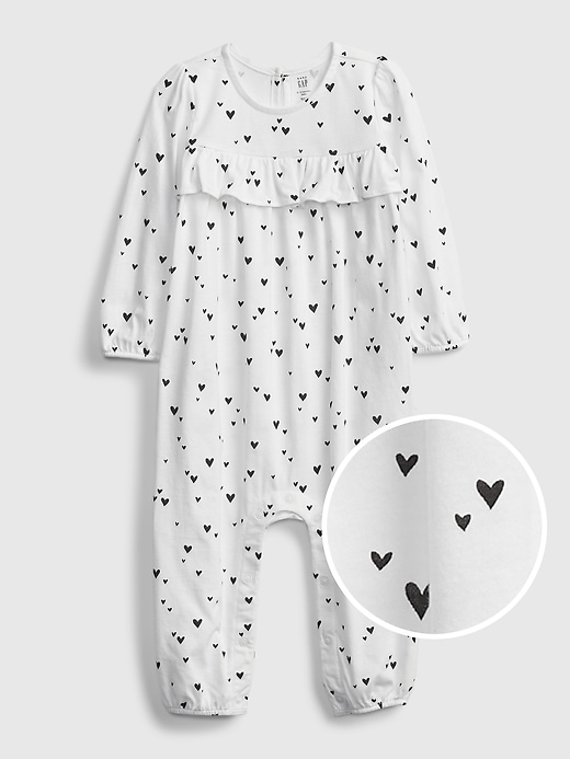 Image number 1 showing, Baby 100% Organic Cotton Heart One-Piece