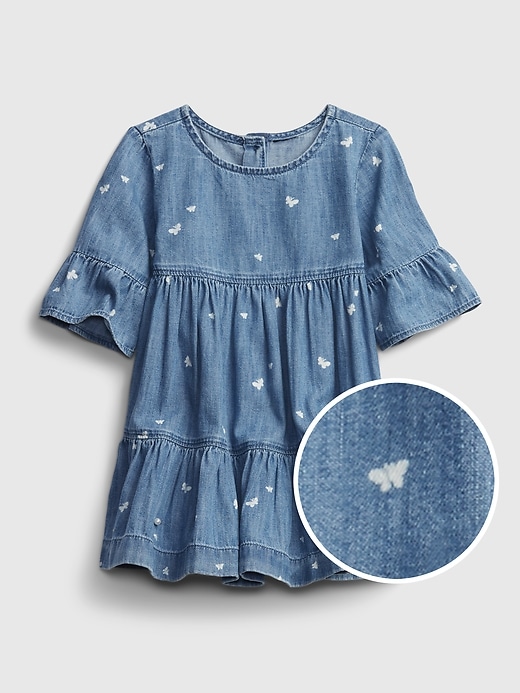 Image number 1 showing, Baby Butterfly Denim Dress