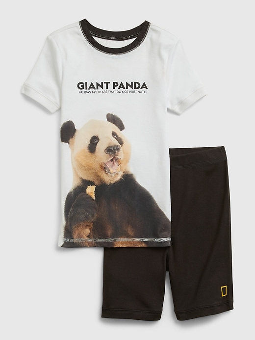 Image number 1 showing, GapKids &#124 National Geographic Giant Panda Graphic 100% Organic Cotton PJ Set