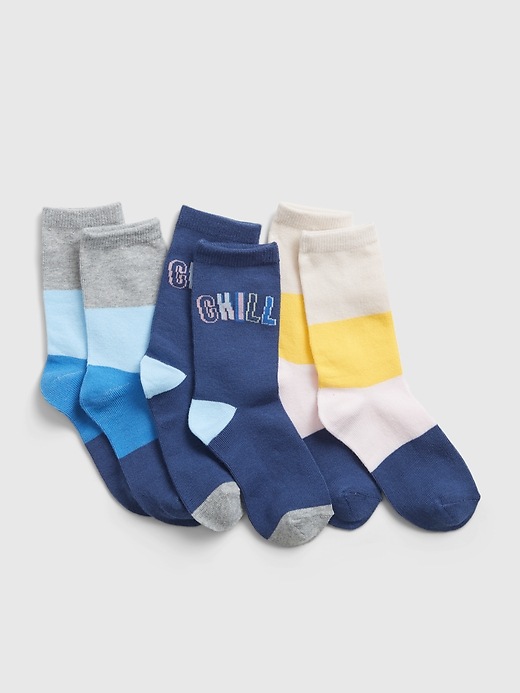1 of 8 showing, with the color multi of product Kids Chill Crew Socks (3-Pack)