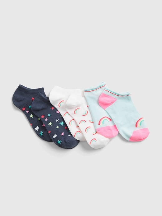View large product image 1 of 1. Kids Rainbow No-Show Socks
