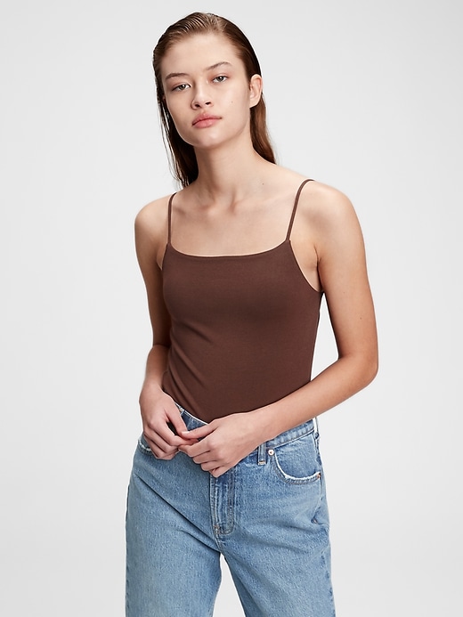 1 of 8 showing, with the color espresso brown of product Tank Bodysuit