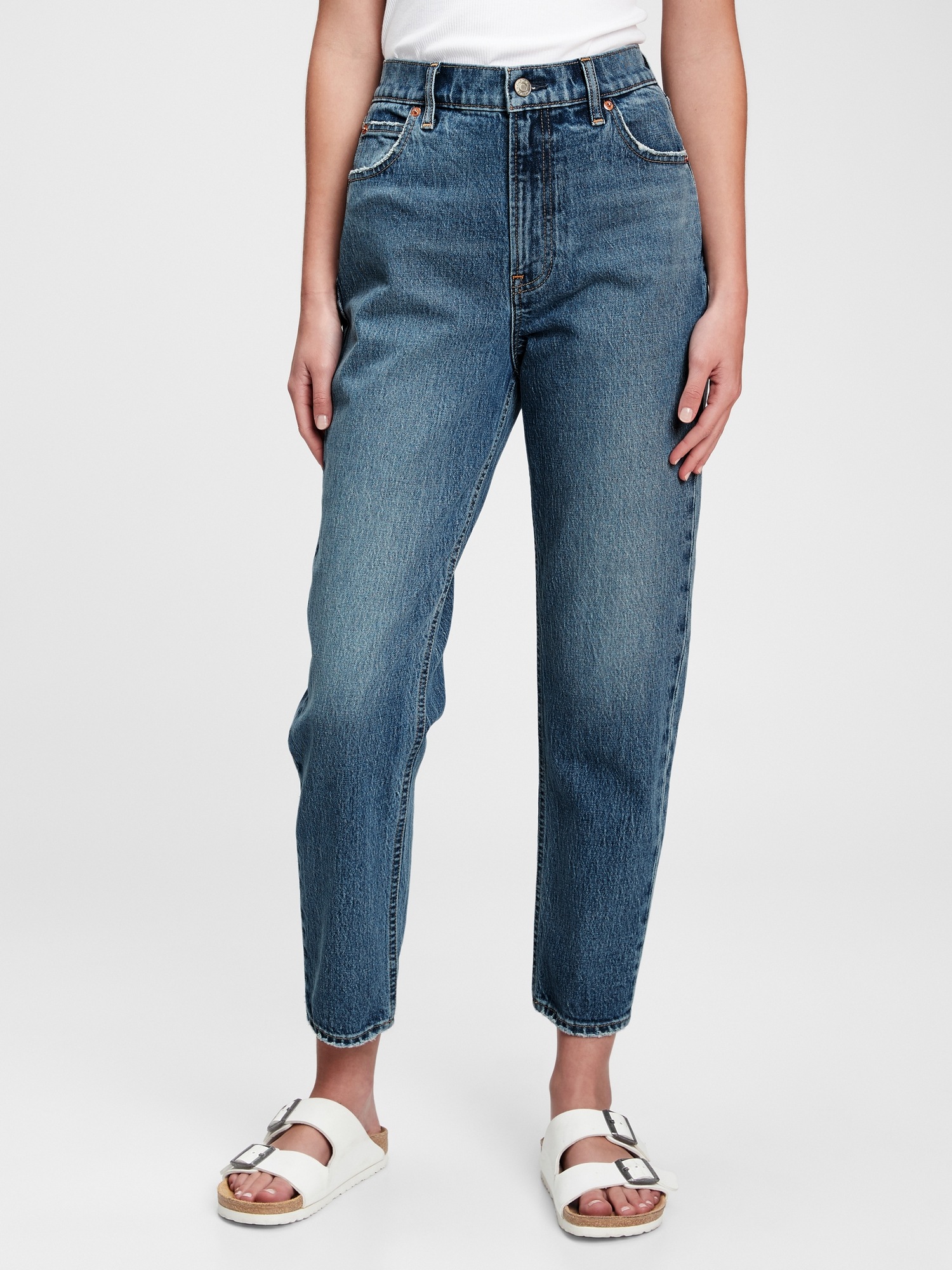 gap high rise mom jeans