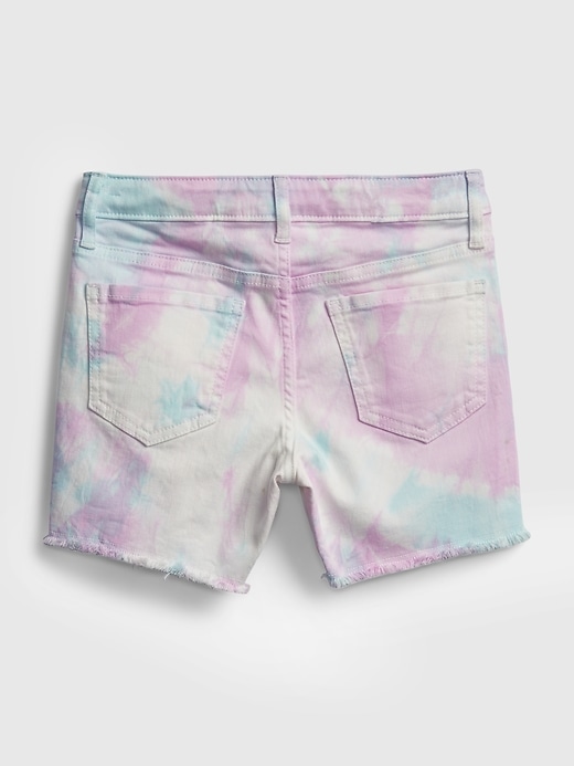 Image number 3 showing, Kids Midi Tie-Dye Denim Shorts with Stretch