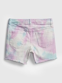 Kids Midi Tie-Dye Denim Shorts with Stretch