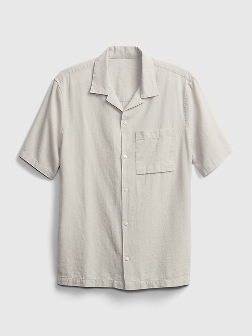 Image number 6 showing, Linen-Cotton Button-Front Shirt