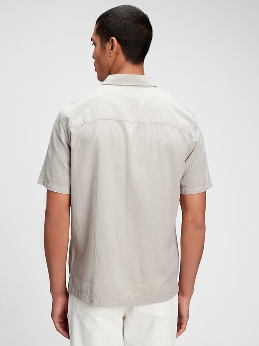 Image number 2 showing, Linen-Cotton Button-Front Shirt
