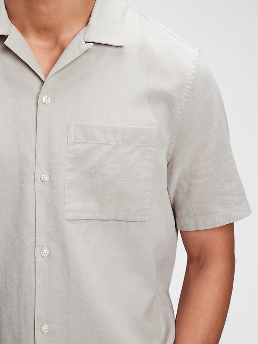 Image number 5 showing, Linen-Cotton Button-Front Shirt