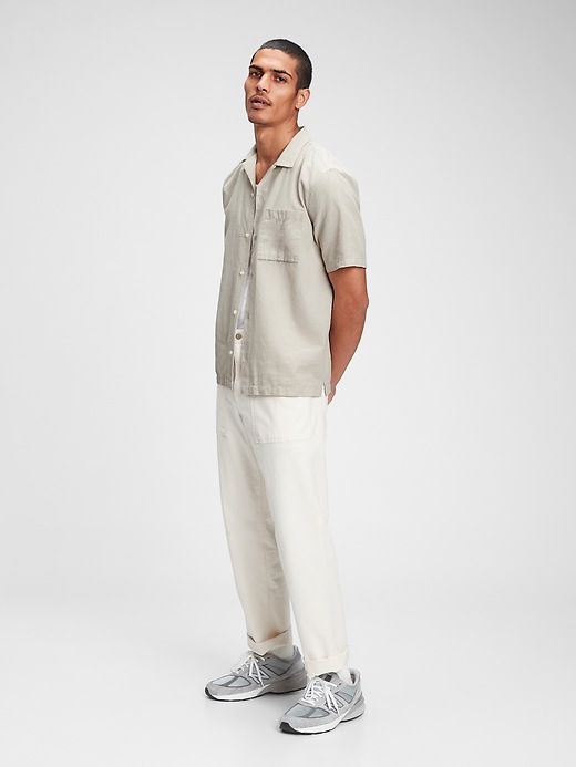 Image number 3 showing, Linen-Cotton Button-Front Shirt