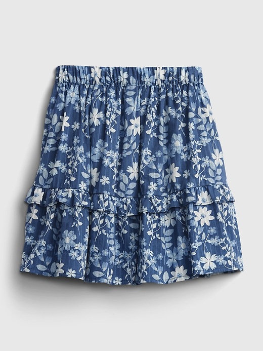 2 of 8 showing, with the color blue floral of product Toddler Floral Midi Skirt
