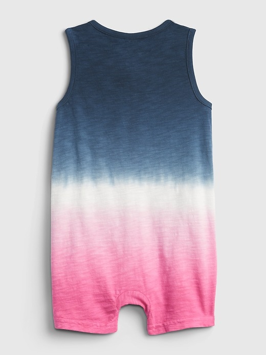 2 of 8 showing, with the color pink azalea of product Baby Dip-Dye Shorty One-Piece