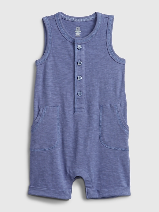 1 of 8 showing, with the color larkspur of product Baby Gen Good Shorty One-Piece