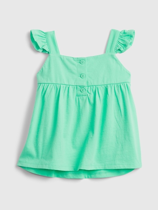 2 of 8 showing, with the color aqua light of product Toddler Flutter Embroidered Top