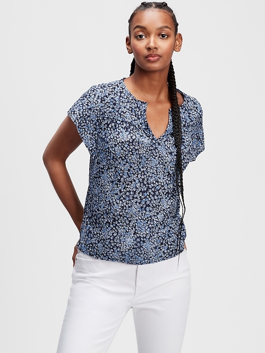 Gap Zen Ruffle Neck T-Shirt
