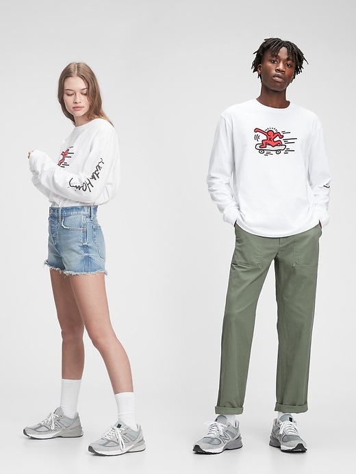 1 of 8 showing, with the color optic white of product Keith Haring Graphic T-Shirt