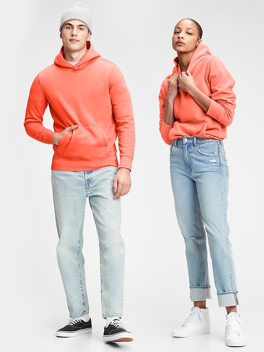 1 of 8 showing, with the color neon coral flame of product Vintage Soft Hoodie