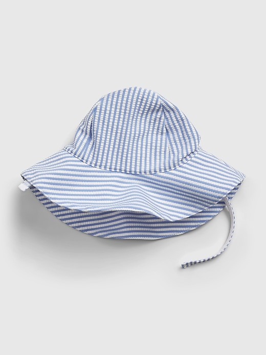1 of 8 showing, with the color bright hyacinth of product Baby Recycled Stripe Swim Hat
