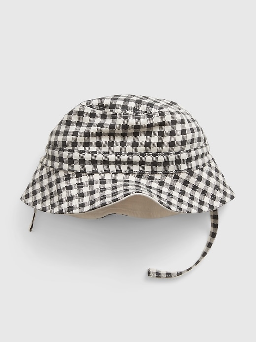 1 of 8 showing, with the color ivory frost of product Baby 100% Organic Cotton Reversible Bucket Hat