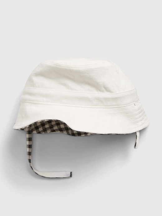 2 of 8 showing, with the color ivory frost of product Baby 100% Organic Cotton Reversible Bucket Hat