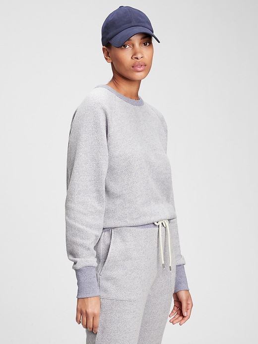 1 of 8 showing, with the color marled blue of product Marled Crewneck Sweatshirt