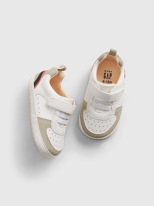 1 of 8 showing, with the color white of product Baby Velcro Sneakers