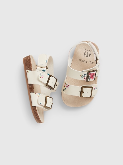 1 of 8 showing, with the color floral print of product Baby Buckle Floral Sandals