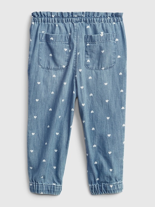 Image number 2 showing, Toddler Denim Heart Print Pull-On Joggers with Washwell&#153
