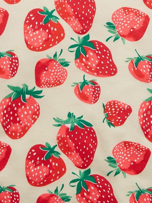 Image number 2 showing, Kids 100% Organic Cotton Strawberry Graphic PJ Set