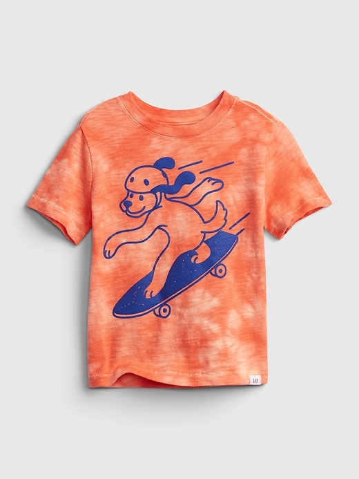 1 of 8 showing, with the color orange tie dye of product Toddler Tie-Dye Graphic T-Shirt