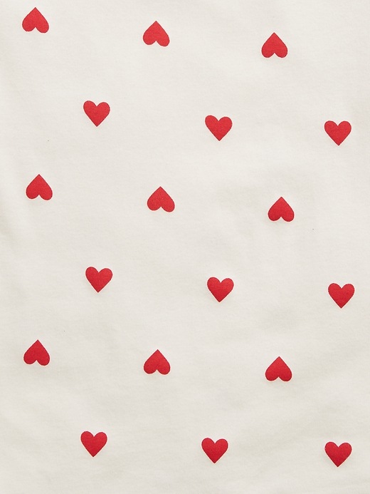 2 of 8 showing, with the color hearts of product Kids 100% Organic Heart Graphic PJ Set