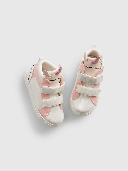 Image number 1 showing, Toddler Unicorn High-Top Sneakers