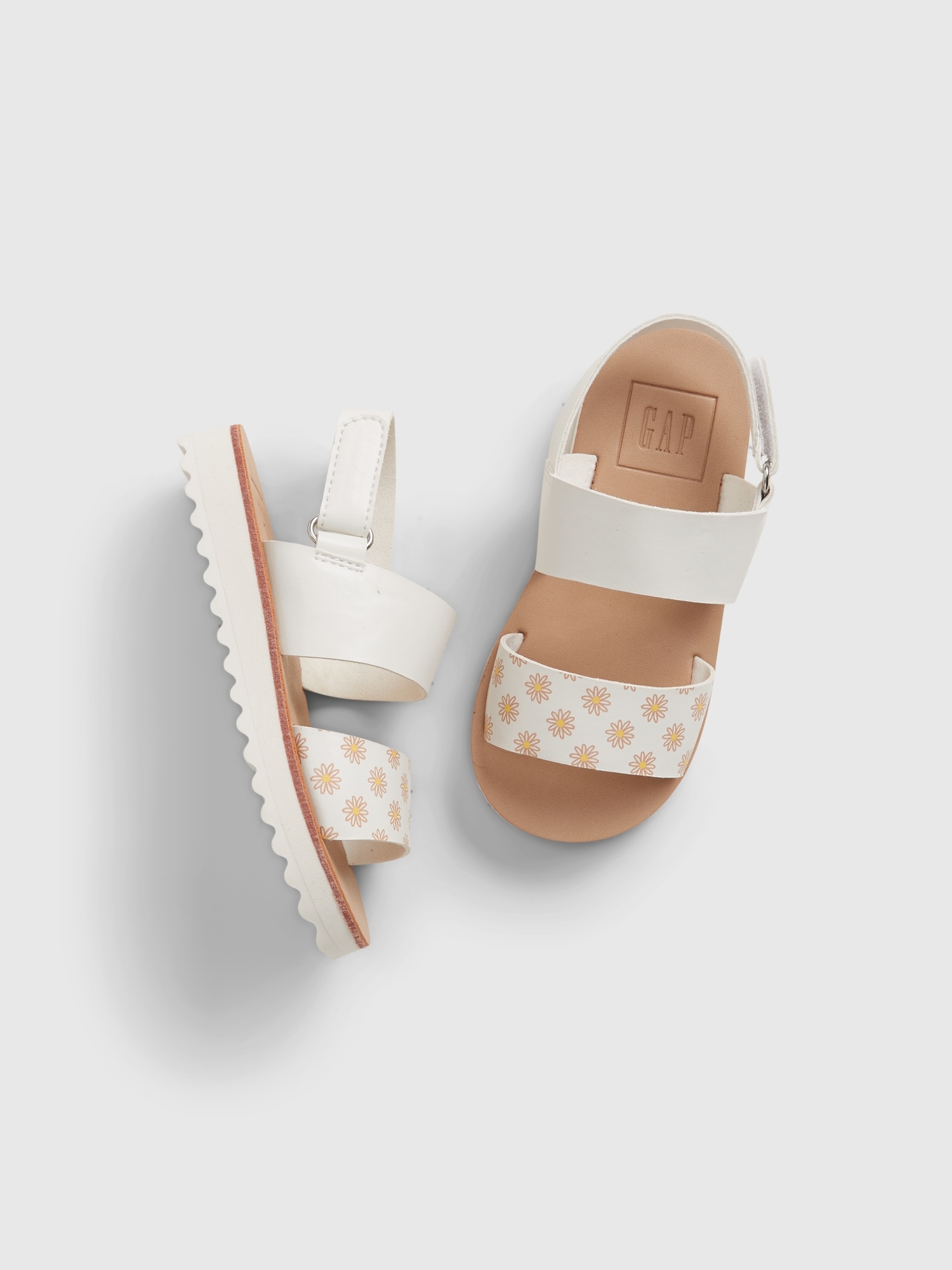 white daisy sandals