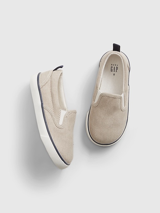 1 of 8 showing, with the color stone wash light of product Toddler Natural Slip-On Shoes