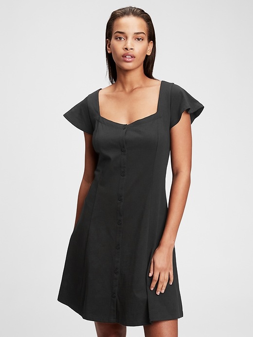 Image number 1 showing, Button-Front Flare Dress