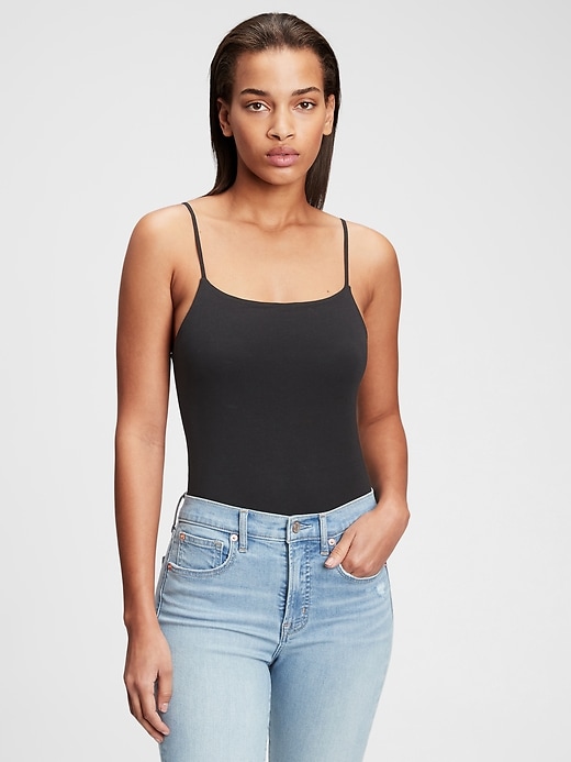1 of 8 showing, with the color true black of product Tank Bodysuit