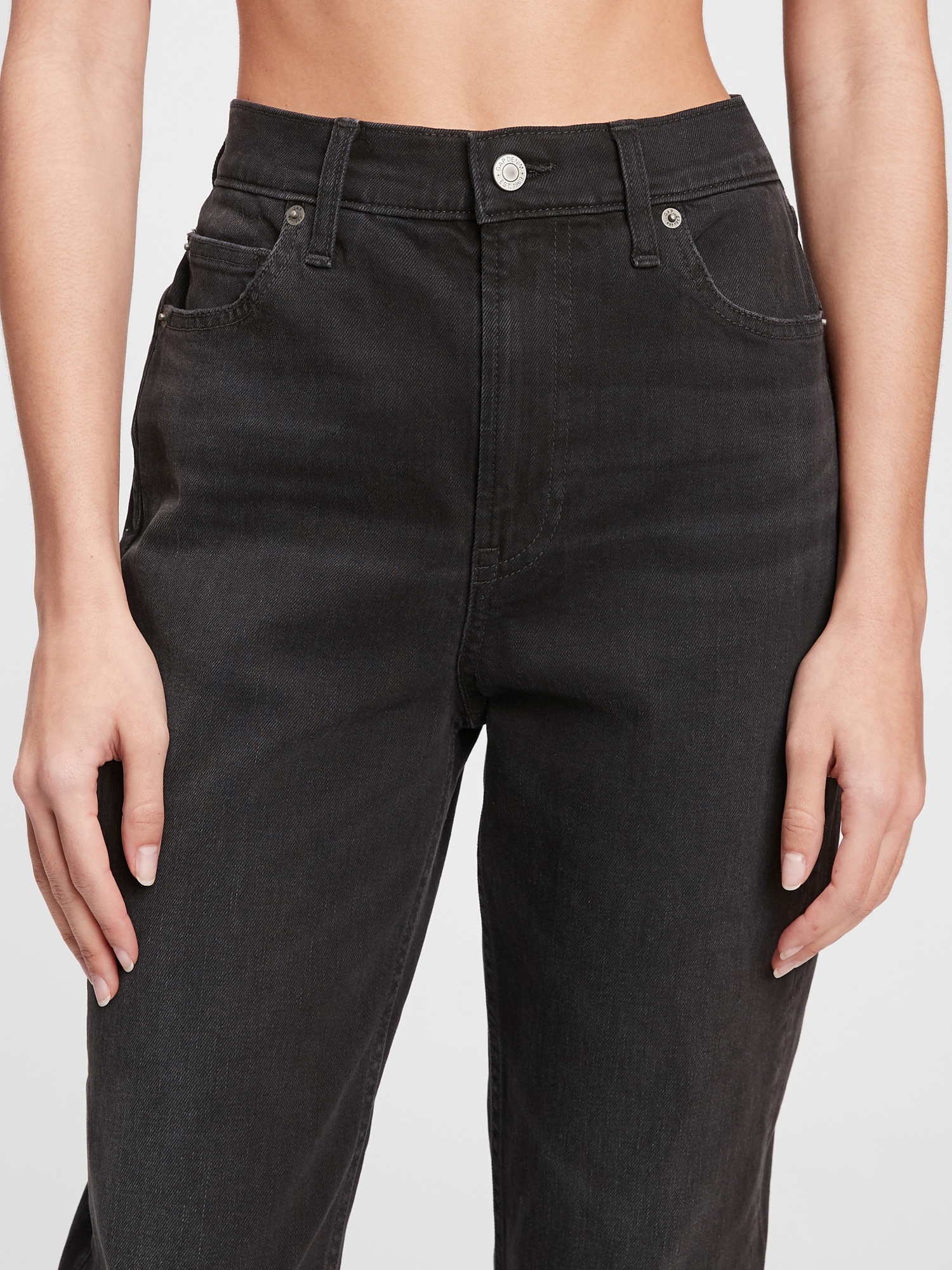 Gap mom jeans black on sale