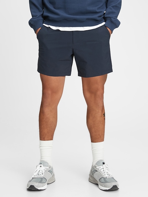 1 of 8 showing, with the color new classic navy of product 6" Tech Shorts with GapFlex
