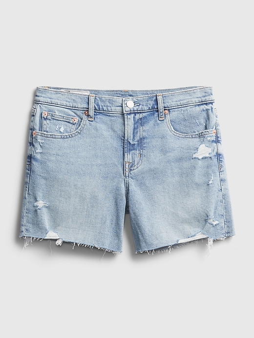 Image number 8 showing, 5'' Mid Rise Destructed Denim Shorts With Washwell&#153