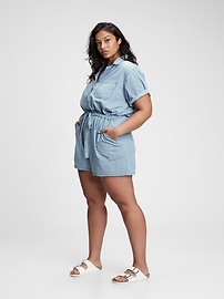 View large product image 5 of 7. Denim Romper with Washwell&#153