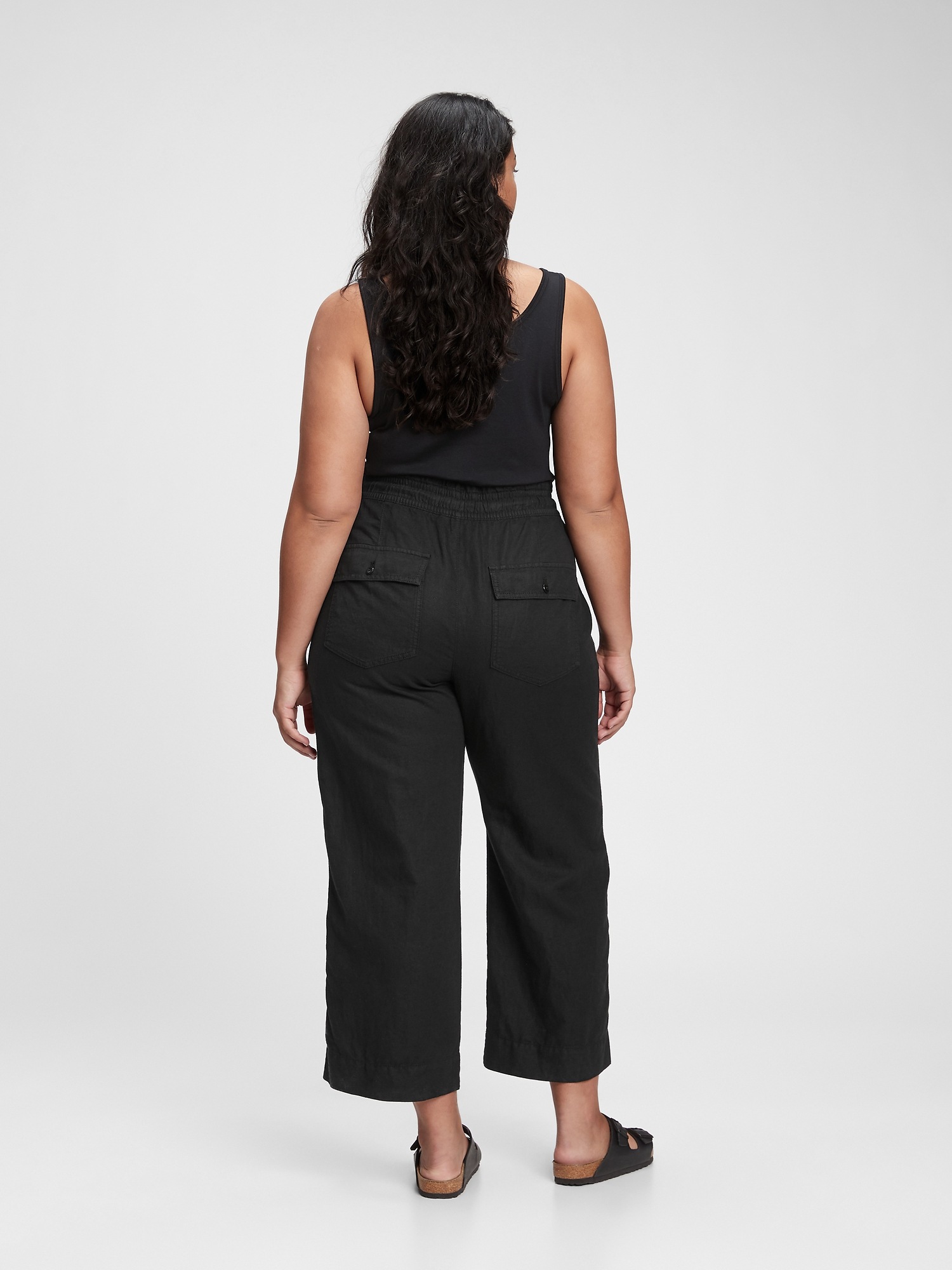 High Rise Wide-Leg Pants in Linen-Cotton with Washwell™ | Gap
