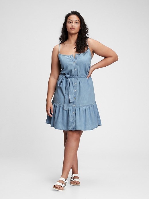 Image number 6 showing, Button-Front Ruffle Cami Dress