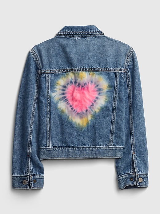 Image number 1 showing, Kids Heart Tie-Dye Denim Jacket